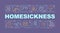 Homesickness word concepts violet banner