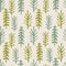 Homespun Naive Forest Fir Tree Pattern. Seamless Background for Christmas Holidays Texture. Winter Hand Drawn Paper Cut Wood