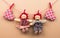 Homespun Red Checkered Raggedy Ann and Andy Dolls