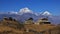 Homestead in the Himalayas, mount Dhaulagiri