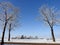 Homestead, road and snowy plants, Lithuania