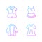 Homewear gradient linear vector icons set