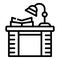 Homework desktop icon outline vector. Help child