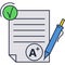 Homework icon check list form, exam task vector
