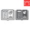 Homework line and glyph icon, school and education, notebook sign vector graphics, editable stroke linear icon, eps 10.