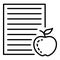 Homework paper apple icon, outline style