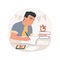 Homework time isolated cartoon vector illustration.