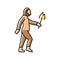 homo heidelbergensis human evolution color icon  illustration