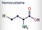 Homocysteine biomarker molecule. It is a sulfur-containing non-proteinogenic amino acid. Skeletal chemical formula