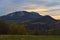 Homolje mountains landscape at sunset of an autumn sunny day