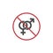 Homophobia, transphobia, and biphobia icon design illustration