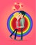 Homosexual Couples on rainbow pattern and heart vector illustration