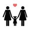 Homosexual family with two mums and child pictogram