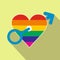 Homosexual love male flat icon