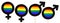 Homosexuality and gay pride banner. Gender symbols with LGBT and