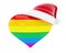 Homosexuality heart santa hat on 3d Illustrations