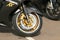 Honda CBRXX front tyre with silver and gold colors
