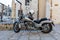 Honda motorcycle parked at a cafe in the Sassi di Matera a historic district in the city of Matera,