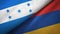 Honduras and Armenia two flags textile cloth, fabric texture