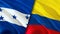 Honduras and Colombia flags. 3D Waving flag design. Honduras Colombia flag, picture, wallpaper. Honduras vs Colombia image,3D
