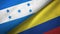 Honduras and Colombia two flags textile cloth, fabric texture