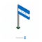 Honduras Flag on Flagpole in Isometric dimension