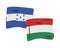 Honduras and hungary flags countries isolated icon