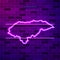 Honduras map glowing purple neon lamp sign