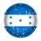 Honduras - round metal scratched flag, screw holes