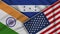 Honduras United States of America India Flags Together Fabric Texture Illustration