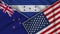 Honduras United States of America New Zealand Flags Together Fabric Texture Illustration