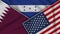 Honduras United States of America Qatar Flags Together Fabric Texture Illustration