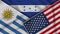 Honduras United States of America Uruguay Flags Together Fabric Texture Illustration