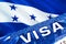 Honduras visa document close up. Passport visa on Honduras flag. Honduras visitor visa in passport,3D rendering. Honduras multi