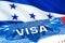 Honduras Visa. Travel to Honduras focusing on word VISA, 3D rendering. Honduras immigrate concept with visa in passport. Honduras