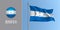 Honduras waving flag on flagpole and round icon vector illustration