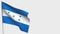 Honduras waving flag illustration on flagpole.