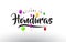 Honduras Welcome to Text with Colorful Balloons and Stars Design