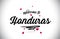 Honduras Welcome To Word Text with Handwritten Font and Pink Heart Shape Design