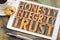 Honesty, integrity, trust word abstract in wood type