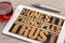 Honesty, principles and trust word abstract ontablet