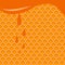 Honey background from the honeycomb drops of honey and caramel, image