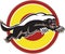 Honey Badger Mascot Leaping Circle