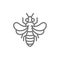 Honey bee, beekeeping line icon.
