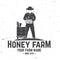 Honey bee farm badge. Vector. Concept for shirt, print, stamp or tee. Vintage typography design with hive and beekeeper