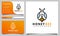 Honey Bee Icon Syimbol Colorful logo design vector illustration, business card template