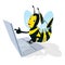 Honey bee and laptop