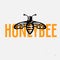 Honey bee logo concept, vintage vector illustration