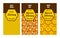 Honey bee organic natural product banners with daisy and honeycomb elements vector illustration