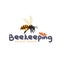 Honey bee vector icon for beekeeping product